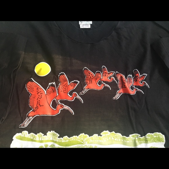 Black Scarlet Ibis graphic t-shirt, size M. - Picture 6 of 8